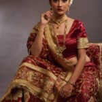 maroon bridal lehenga