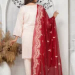 white suit with dupatta